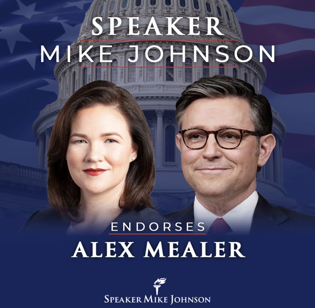 MikeJohnson's tweet photo. Congratulations to @AlexMealerTX on victory in the #TX09 Republican primary! 🇺🇸

Alex Mealer is an America First patriot and combat veteran who will help us continue to deliver safe streets, secure borders, a strong economy, and peace through strength. As a former Army Explosive Ordnance Disposal officer who led soldiers in Afghanistan, Alex will also help defend the rule of law, the Second Amendment, our troops and veterans, and all the principles that have made America the greatest nation on Earth. I am proud to ENDORSE Alex Mealer for Texas' 9th District, and look forward to working with her to defend and grow our House Republican majority and CONTINUE our American comeback!