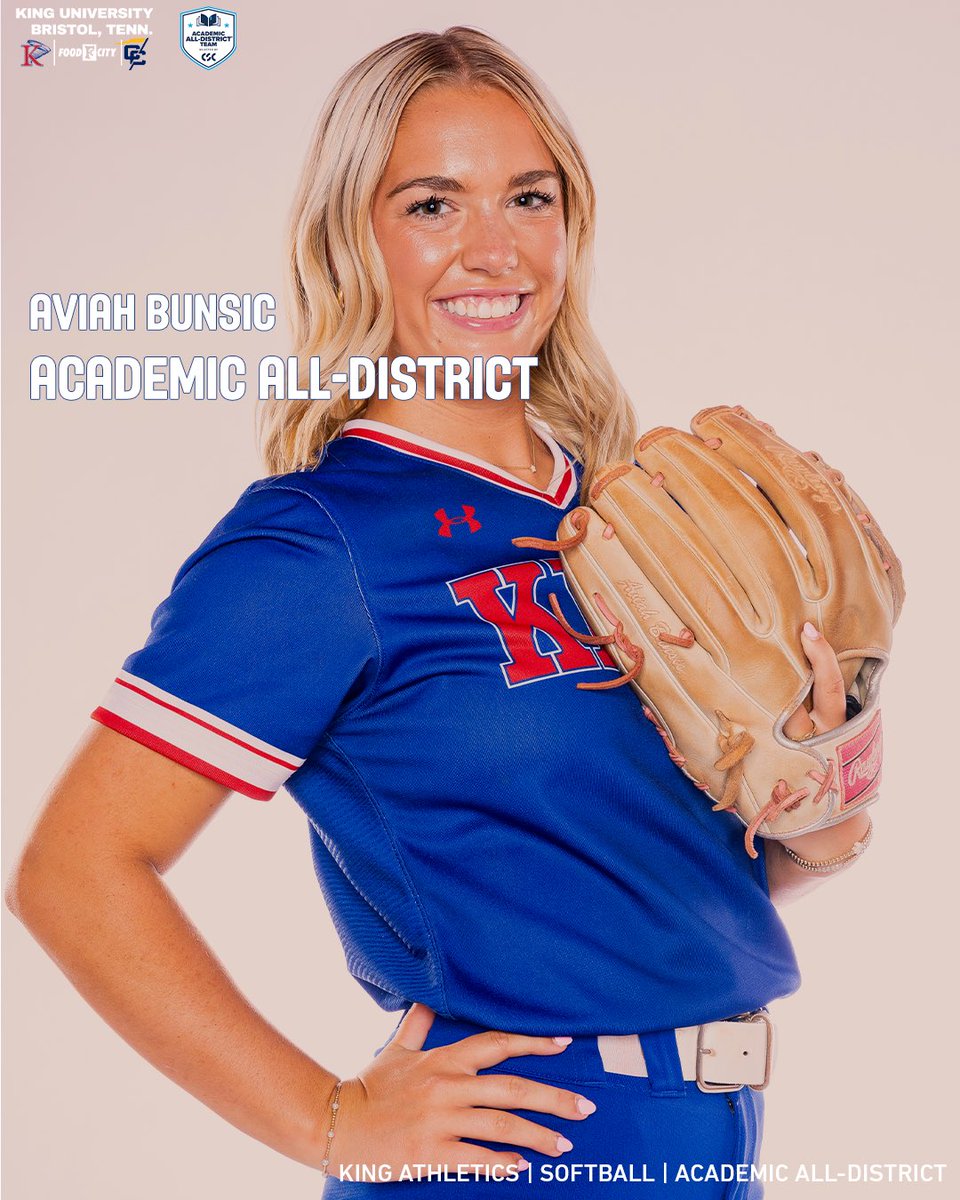KingAthletics's tweet photo. King Athletics is proud to announce that Aubrey King, Giana Winge, Kathryn Ryan, and Aviah Bunsic have been named to the 2026 Academic All‑District® Softball Team!
You can check out the full article on the link in our bio!
#KingPride #LeadServeAchieve https://t.co/3gVy6ua1Gm