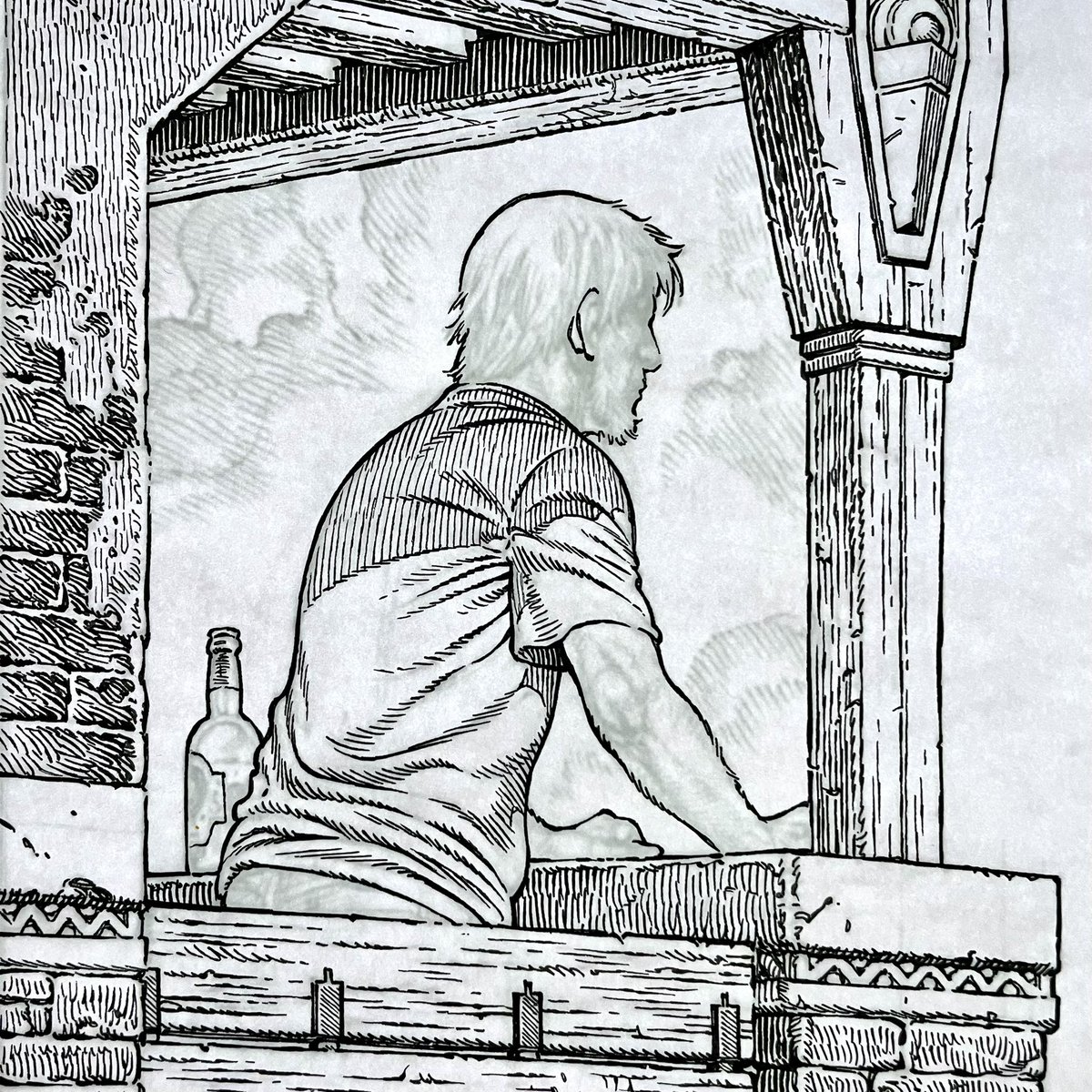 GR_comics's tweet photo. balcony 
inks in progress detail 

#illustration #SecretProject https://t.co/KTXzuGiGlr