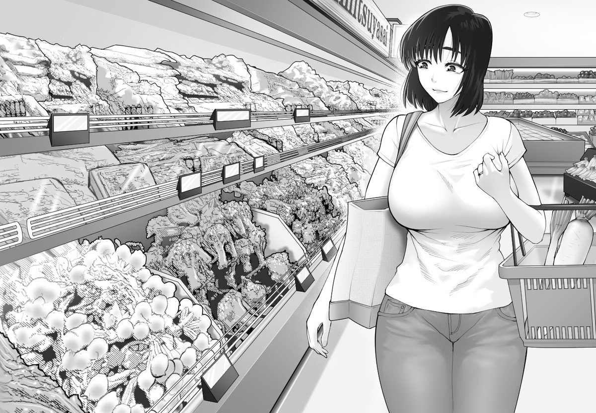 mitsumitsuniku's tweet photo. 近所のスーパーで買い物する愛美。 https://t.co/362ThCwzmO