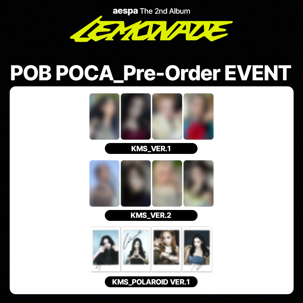 Pop_Kshop's tweet photo. ✨aespa The 2nd Album ' LEMONADE ' KMStation POB PHOTOCARD✨

✅1 SET = $ 22.10 ~ $ 32.80

✨ONLY PHOTOCARD (NO ALBUM)
✨4 ALL MEMBER PHOTOCARD (No Duplicate)

⏰Selling Period : Until 2026.05.27 1PM (KST).
⛴️WW Shipping (K-packet)😊
⛴️Shipping fee : $ 3~ (vary by country)

✨Available at our store
👉https://t.co/FdmQyZ1yGs

🏷 POB 예약판매 예판 PHOTOCARD POCA 포토카드 포카 YANGDO 양도 미공포 럭키드로우 럭드 에스파 레모네이드 카리나 KARINA 지젤 GISELLE 윈터 WINTER 닝닝 NINGNING