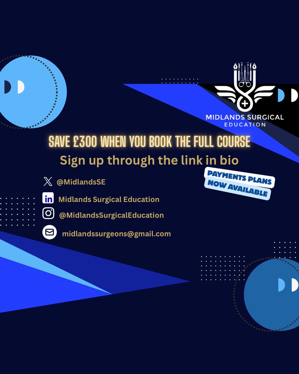 MidlandsSE's tweet photo. The FRCS viva is weeks away and that knot in your stomach is getting tighter. ⏳ Don't let exam stress hold you back.
The 11th FRCS (Gen Surg) Prep Course is now OPEN.
Face-to-Face Masterclass: July 11, 2026 (Birmingham) Online Track: July 13 – Aug 21 https://t.co/SMU0WJY5hi