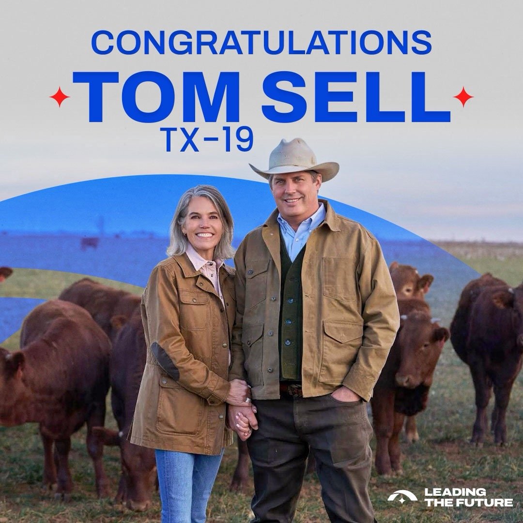 LeadingFutureAI's tweet photo. Tom Sell proved that his vision for TX-19 and his strong leadership resonated with voters across the district. He understands that America’s ability to lead in AI will directly impact economic growth, job creation, national security, and our country's future competitiveness. 

We’re proud to support candidates like Tom who are helping build a broader coalition focused on advancing responsible AI policy that protects families and ensures the U.S. remains the global leader in innovation. @SellForTexas19