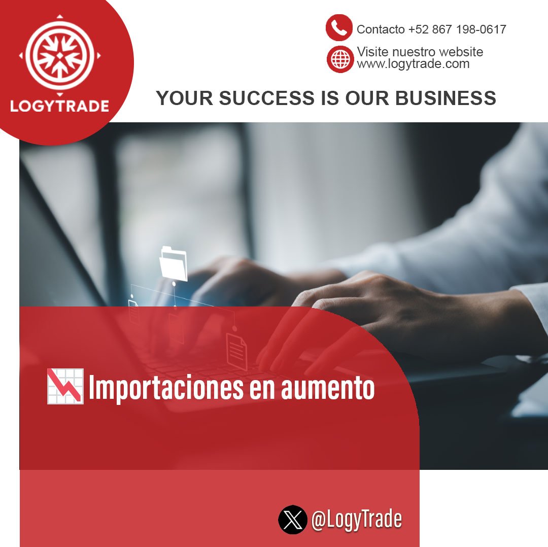 LogyTrade's tweet photo. El incremento en importaciones refleja dinamismo económico, pero también mayor complejidad operativa. Más entradas = más controles y más presión en aduanas 👉 La clave está en la gestión eficiente. #SupplyChain #Logística https://t.co/RqMfFBb3Mo