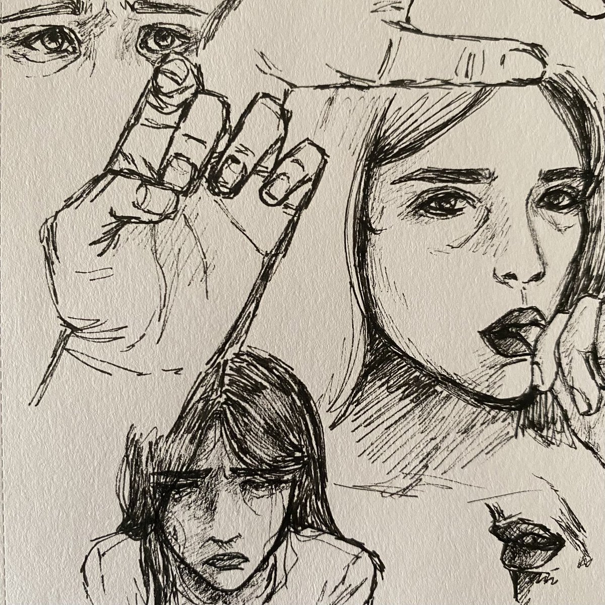 blurzzvx's tweet photo. midnight sketches #sketch #sketchbook #art #sakurapen #pen #drawingsㅤㅤ https://t.co/gz9zEemmIy