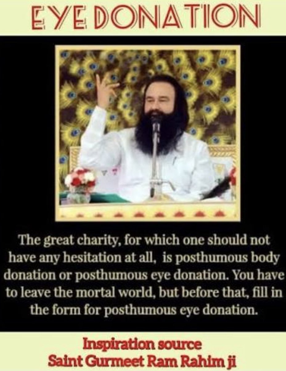 beena_insan47's tweet photo. नेत्र दान जो कि महादान है इससे कोई व्यक्ति दुनिया देख सकता है Saint Gurmeet Ram Rahim Singh Ji की प्रेरणा पर चलते बहुत से डेरा सच्चा सौदा के सेवादार मरोनुप्रांत आखें दान का प्रण कर चुके हैं ताकि कोई जरूतमंद व्यक्ति के जीवन में उजाला ला सके ।
#SpreadVision https://t.co/kv0I1SIFtv