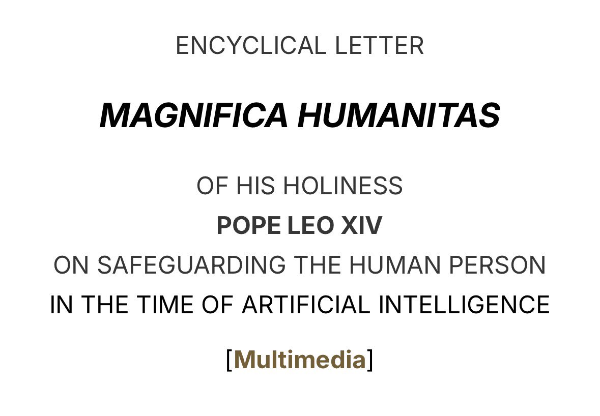 PastaGut's tweet photo. I'm going to read this document. Maybe slowly over months but I am going to try to fully take it in and tweet a long thread 🧵 of my thoughts. 

Your holiness, thank you for this magnum opus by all accounts: I can't wait to see for myself. #PopeLeoXIV 🇺🇸🤖 #Catholic 🇻🇦❤️‍🔥⚜️🕊️ https://t.co/m9JoW7THsr