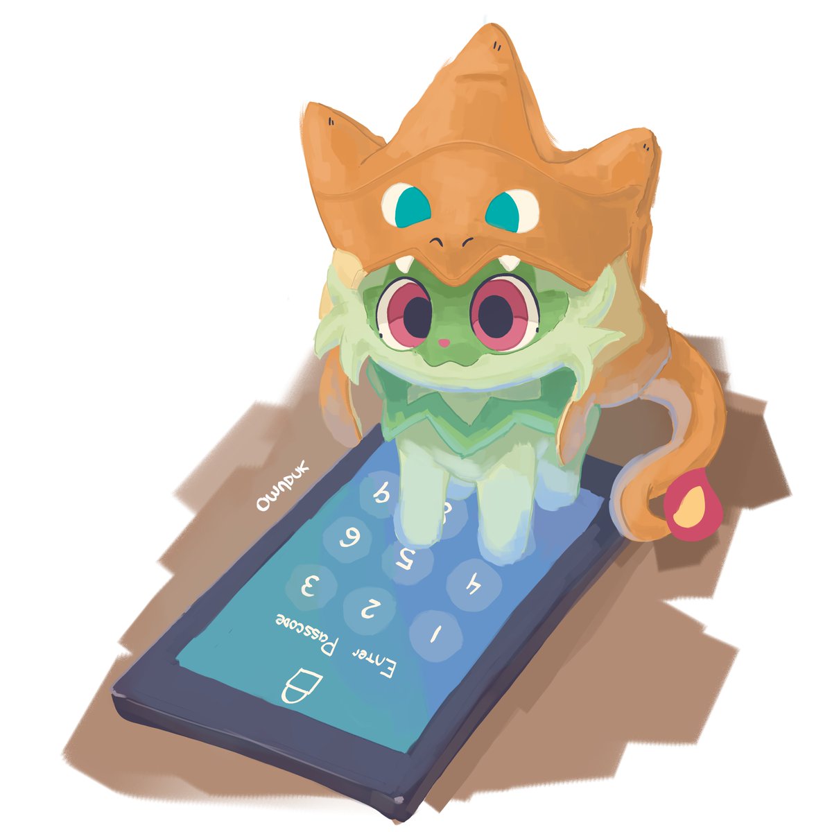 Ownduk's tweet photo. Hey! Human! Gimme your passcode NOW! https://t.co/Ss0qlX0QP3