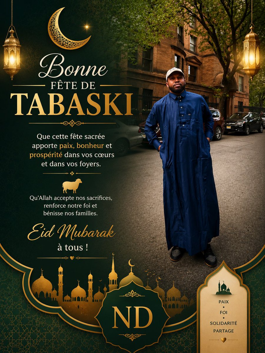 Noumou29's tweet photo. Bonne fête de l’Aïd el-Kébir !
Que cette Tabaski soit un moment de partage, de foi et de joie. Qu’Allah nous accorde sa miséricorde et bénisse nos foyers. 🌙🐏
Aux diakanké et yetteh Bah doucement avec la viande hein
Mamou ma Fierté
#ND
#TeamGl https://t.co/9lXCFcTQTX