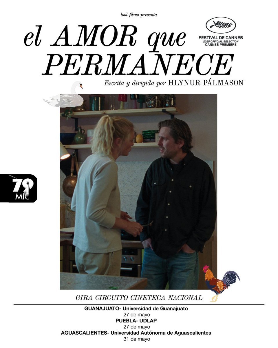 LoolFilms's tweet photo. "EL AMOR QUE PERMANECE" arranca su circuito por la 79 Muestra de la Cineteca Nacional 🎬

📍 Guanajuato – Universidad de Guanajuato
📍 Puebla – UDLAP
📍 Aguascalientes – Universidad Autónoma de Aguascalientes

Para los que saben lo que es querer y perder… @CinetecaMexico https://t.co/zknpUdEIxQ