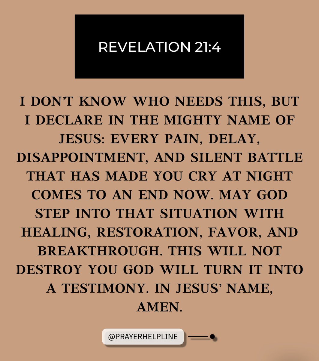 _prayerhelpline's tweet photo. ✝️“And God shall wipe away all tears from their eyes; and there shall be no more death, neither sorrow, nor crying.” — Revelation 21:4

#Restoration #ChristianEncouragement https://t.co/QzvWQOSG89