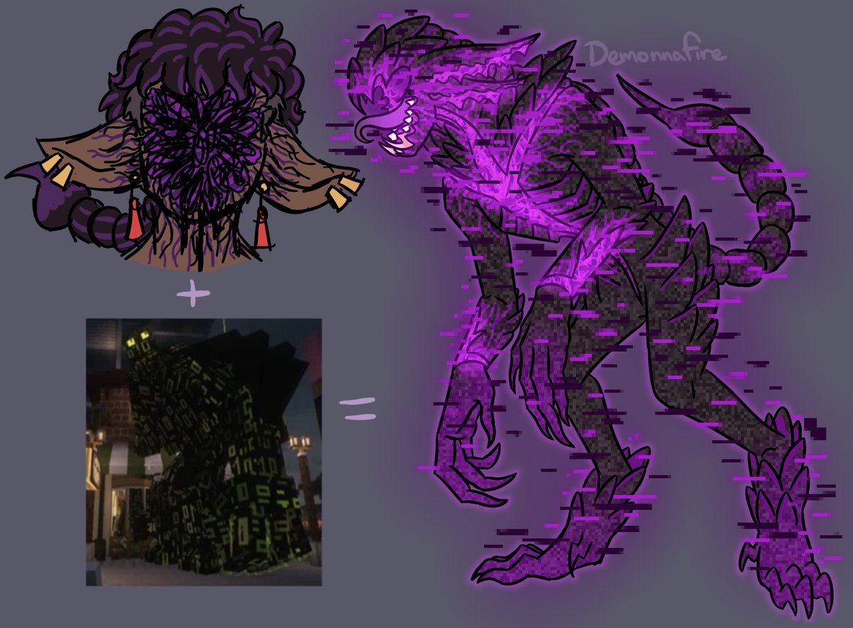 Demonnafire's tweet photo. Just spitballing some more codeswag ideas cause I love me some creature design.  #ashswagfanart #qsmp2 https://t.co/KNNiJtOo2U