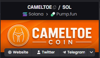 CamelToeCoinPF's tweet photo. Socials updated on @dexscreener https://t.co/XzyQJt6mSR