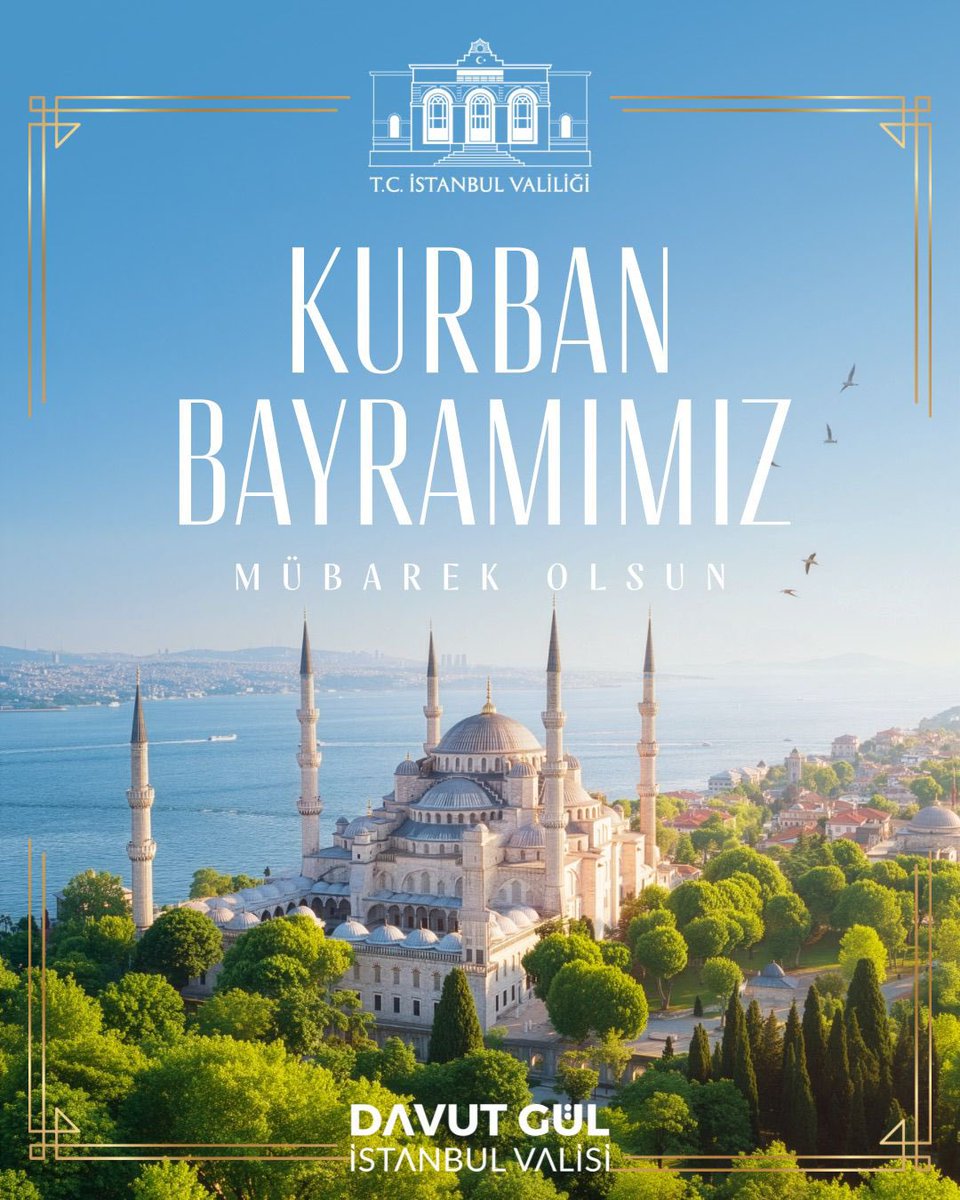 gul_davut's tweet photo. Bayramlar, İstanbul’umuzun her köşesinde aynı sevince ortak olduğumuz, gönüllerin bir olduğu en güzel zamanlar…🍬💐

Başta aziz şehitlerimizin kıymetli aileleri ve kahraman gazilerimiz olmak üzere; milletimizin, İslam âleminin, Filistin’deki ve mazlum coğrafyalardaki kardeşlerimizin mübarek Kurban Bayramı’nı en içten dileklerimle tebrik ediyorum.

Kurban Bayramı’mız mübarek olsun. 💐🇹🇷

#KurbanBayramı