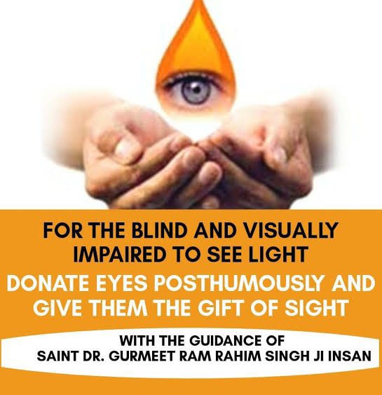 insajasmeen's tweet photo. आंखों के बिना इस दुनिया की खूबसूरती को नहीं देखा जा सकता। Saint Dr MSG की प्रेरणा पर चलते हुए लाखों लोगों ने मृत्यु के बाद अपनी आंखें दान करने का संकल्प लिया है और अंधे लोगों के जीवन में रोशनी लाने का एक बड़ा कदम उठाया है #SpreadTheVision https://t.co/uwBEmGHG6M