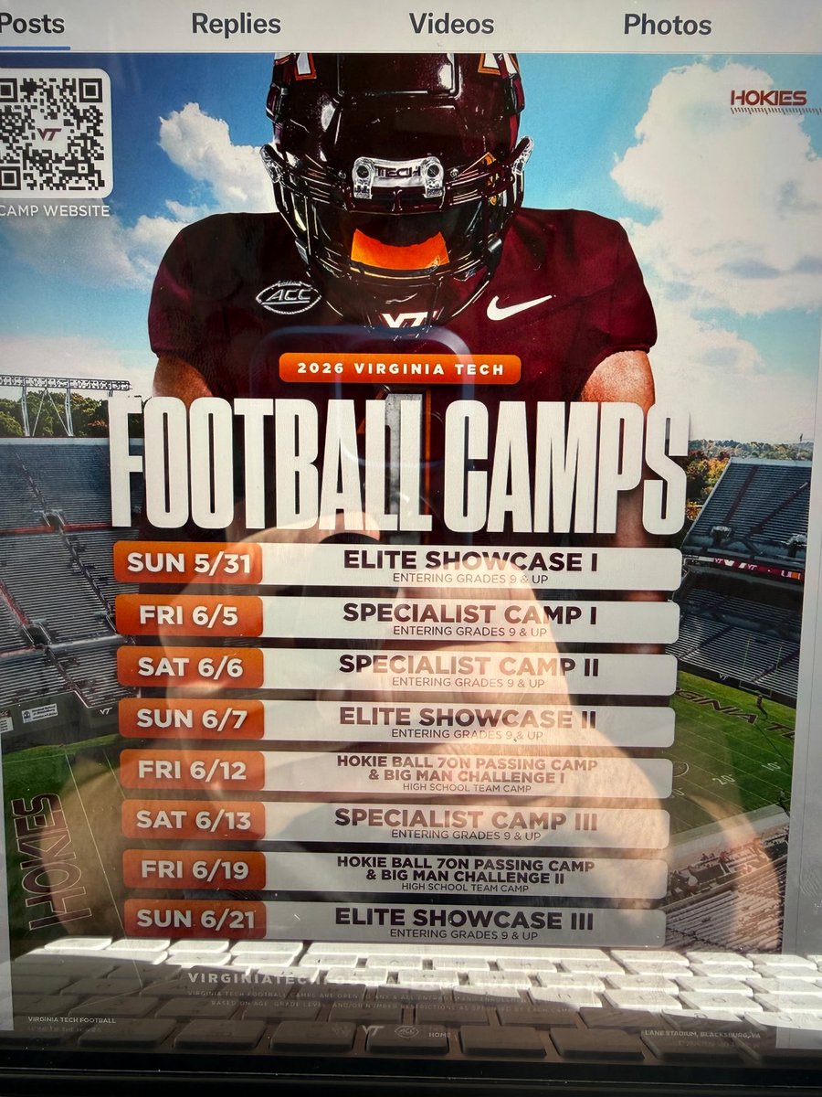 6a6riell's tweet photo. Virginia Tech showcase got some to prove with my mate @pahduca2 lets work. @grip_h @gwayyornowayy @CoachLanceo @CoachR_VaTech @COACHMAC515 @CSAPrepStar @HokiesX @PrepRedzoneVA @HokiesFB https://t.co/2XMRc3petv