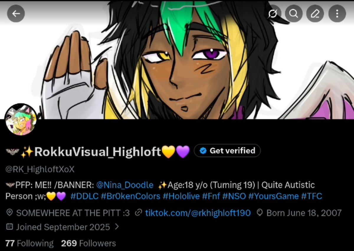 ShaodexUtzski's tweet photo. @HuatayF 🦇✨️-!! Huatay! Thank gosh i found you! ^^✨️💛💜
-Also, Love a new art!
(Ik you may not recognize me a bit! But! As you can see my OG account @RK_HighloftXoX got unexpectly suspended, I will re-uplaod my video that involve with your drawing me doing a dub involve Rasmus) TwT https://t.co/0mq0GBBbjQ