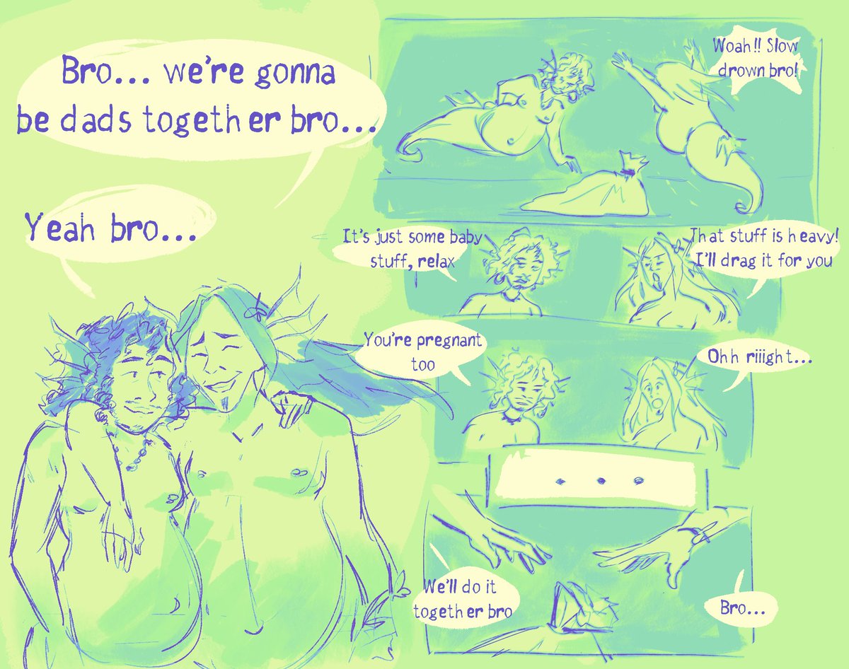 pomeggy's tweet photo. Seahorse friends for mermayternity🫧

Cortez (on the left) tries to stay calm after breaking up with his girlfriend. Lesley (on the right) mutually loves his wife, who is often away on business trips, so he invited Cortez to live with him. They both need company, help and support https://t.co/lnVCVecPR6