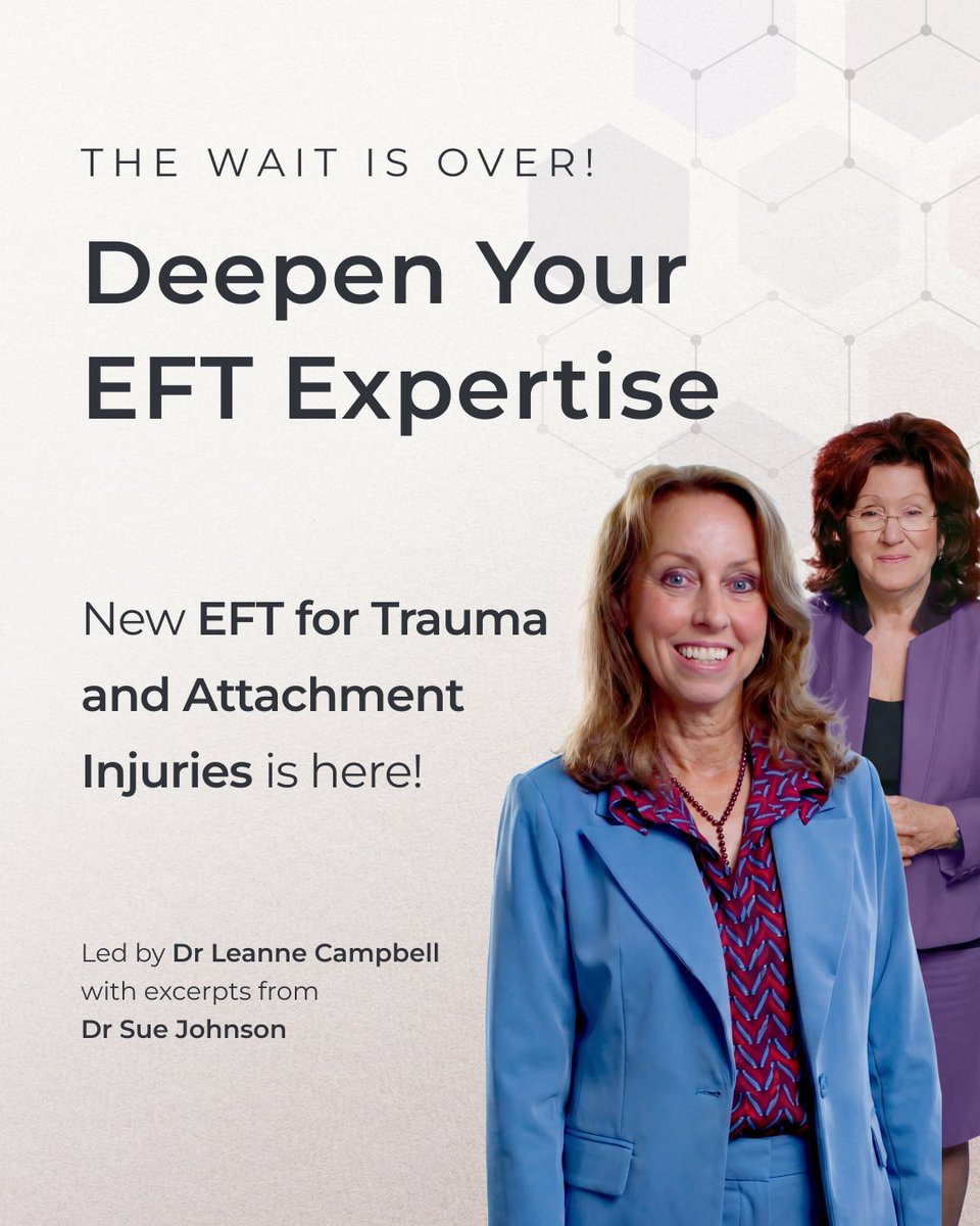 Psychwire's tweet photo. Grounded in the science of attachment theory and the power of emotion, EFT helps clients understand how the protective strategies that once helped them cope have come to fuel their distress.

Learn how EFT can help your clients access deeper emotional experiences and new ways of relating to themselves and others.

What you’ll learn:

◆ Step-by-step guidance through the EFT model
◆ In-depth therapy demonstrations showing EFT in session
◆ 12 CE/CME hours

★  4.4 rating
✔︎  95% would recommend EFT at Psychwire

Enroll Today
https://t.co/WvJra9i65u