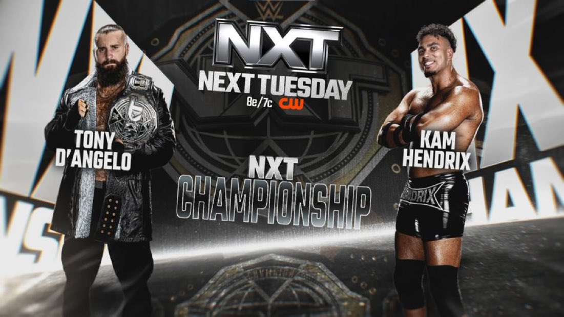 WrestlePurists's tweet photo. 🚨 OFFICIAL

Tony D’Angelo defends the NXT Championship against Kam Hendrix next week!

#WWENXT https://t.co/Kme0KVNyf3