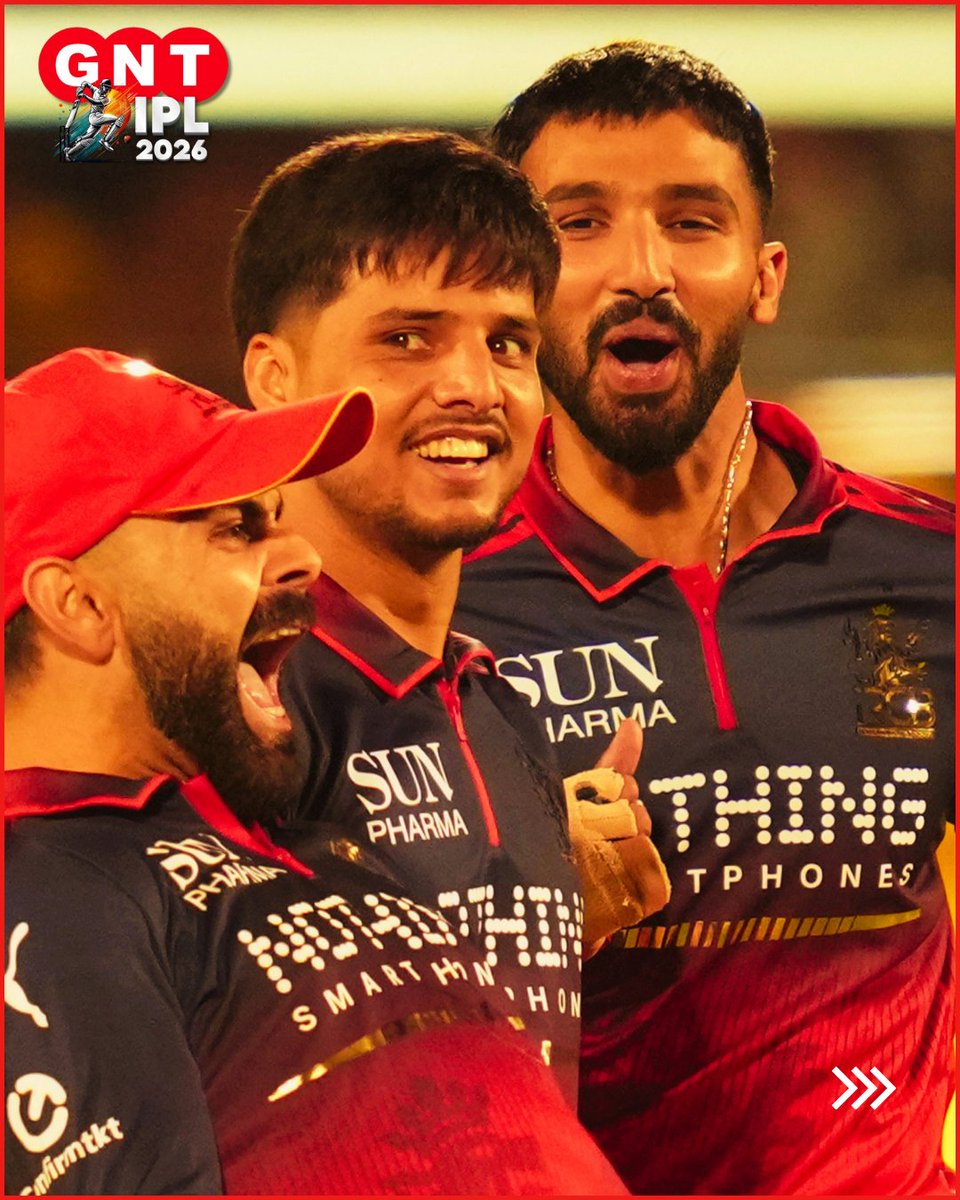 GoodNewsToday's tweet photo. विराट 'जीत', विराट 'जश्न'!
#ViratKohli #IPL2026 #RCBvsGT #Qualifier1 #AnushkaSharma #Playoffs #Dharamsala #RCBInFinal #CricketNews #KingKohli
{Virat Kohli, Qualifier 1, IPL 2026, RCB vs GT, Anushka Sharma, Viral Celebration, Dharamsala, IPL Final, Cricket News, Historic Record}