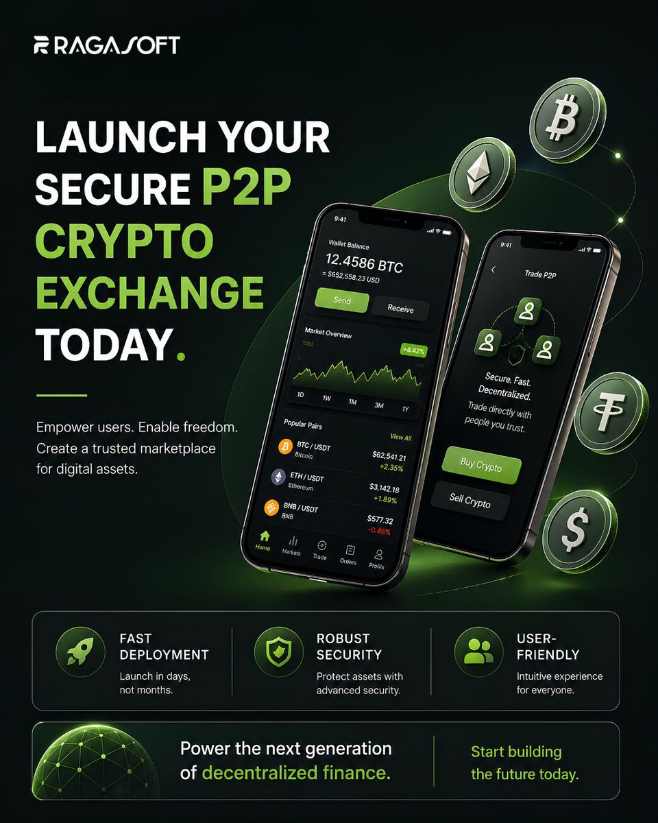ragasoft's tweet photo. 🚀 Launch Your Secure P2P Crypto Exchange Today.
The future of finance is digital — make it secure, smooth, and built for trust. ⚡

Let’s talk.

#CryptoExchange #Blockchain #Web3 #Ragasoft #Fintech https://t.co/FRS6A5MaRo