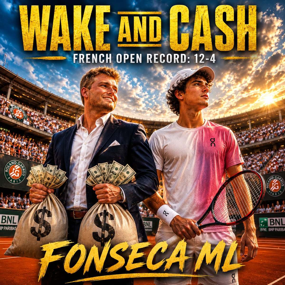 ParlaySafari's tweet photo. WAKE AND CASH💰   

French Open📍

Joao Fonseca ML 1.5U🔒

Tail this...🫶 https://t.co/pbc3Xz7MVj