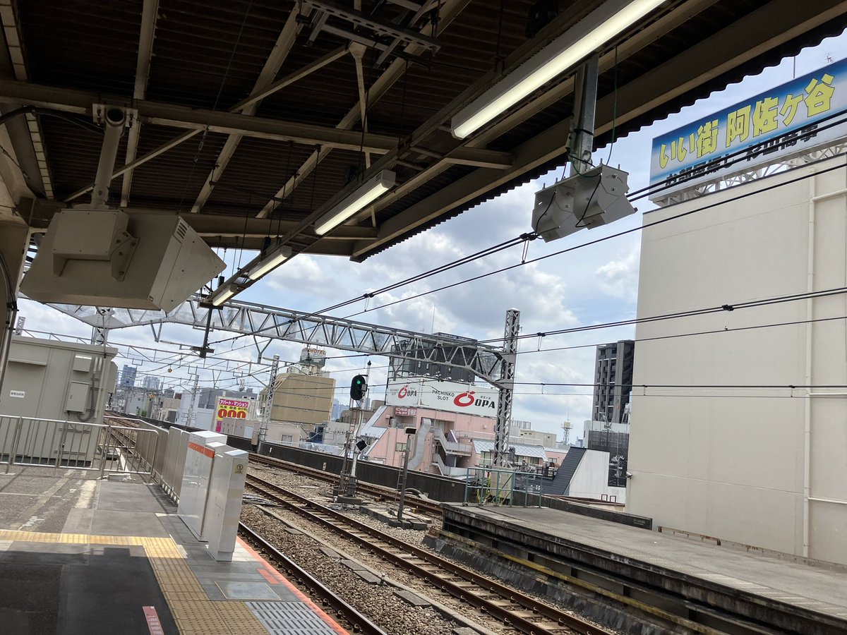 阿佐ヶ谷駅 ホームドア端部盤設置 UHFのアンテナが筐体に内蔵されているタイプ中央線初?か