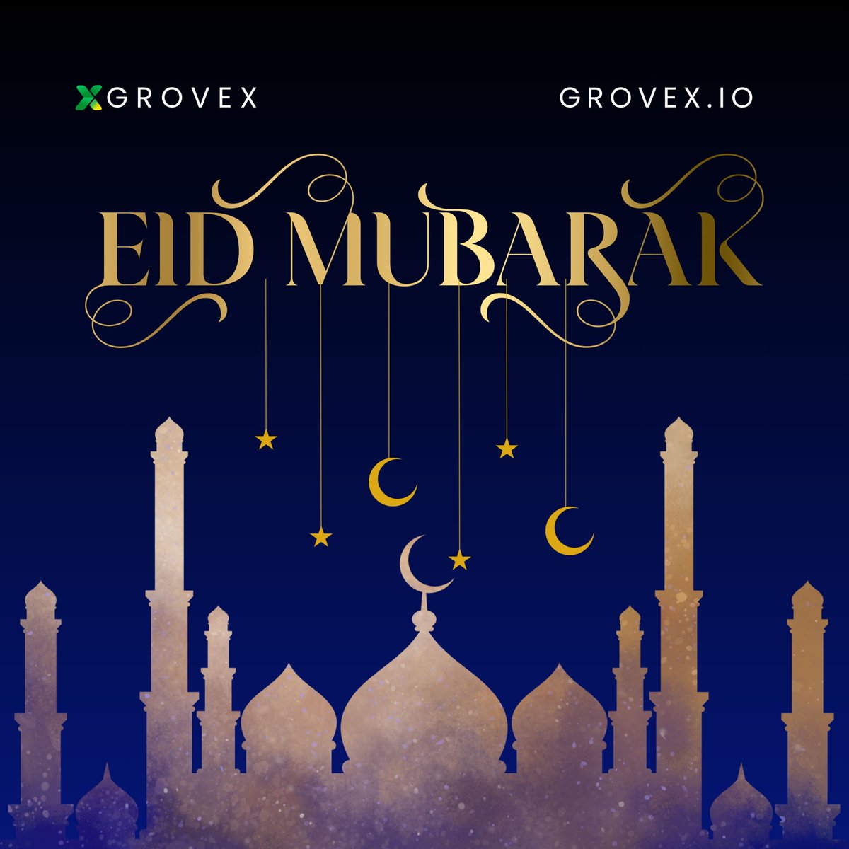 GroveXchange's tweet photo. Eid Mubarak from GroveX!

Wishing our community peace, prosperity, and joy on this blessed occasion.

May your wallets be full and your charts in green 🕌✨ https://t.co/D8ACOHUsOt