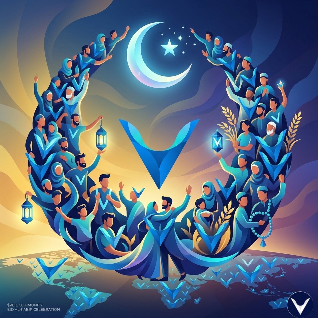 Defifox's tweet photo. The $VEIL community extends warm wishes to every Muslim around the world celebrating Eid il Kabir. 🌙✨

A month of reflection, discipline, sacrifice, and spiritual growth deserves a celebration just as beautiful.

Eid Mubarak from all of us. 💙 https://t.co/wQ8n5mHbYf