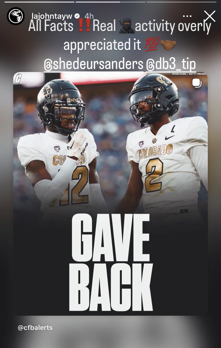 dalvinthetruth's tweet photo. Former Buff LaJohntay Wester shows his appreciation for Shedeur Sanders and Travis Hunter after it was revealed they took $0 from Colorado’s collective. Instead, they used their own money to help sponsor NIL deals for their teammates. 

They carried Colorados program on and off the field 🔥