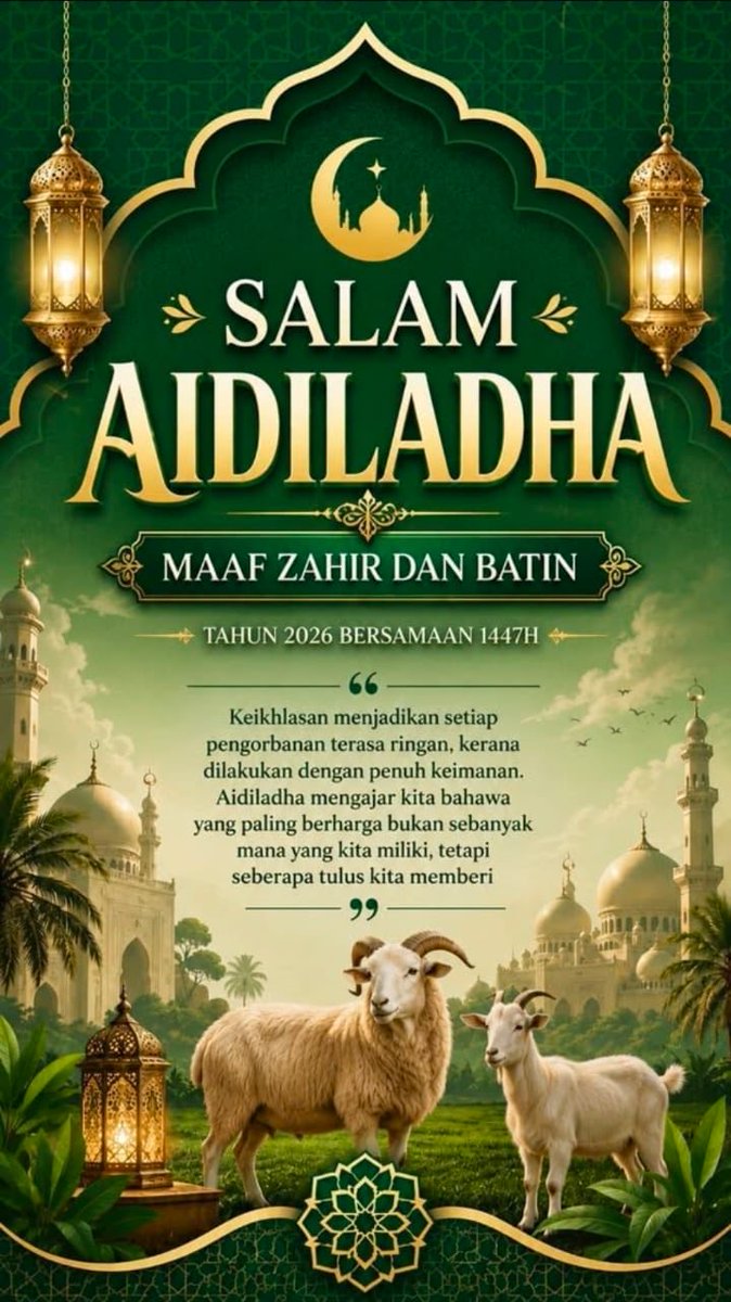 MMatussin's tweet photo. Selamat Hari Raya Aidiladha. Semoga pengorbanan Nabi Ibrahim dan keteguhan semangat Siti Hajar berlari antara Bukit Safa dan Bukit Marwah mendekatkan kesyukuran dalan nubari kita. https://t.co/m4HjUjq61O