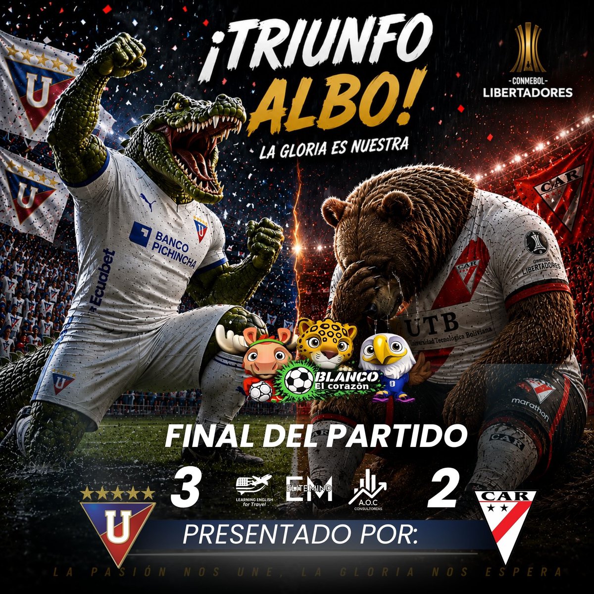 blanco_ecuador's tweet photo. @LDU_Oficial logra un triunfo muy importante para clasificar primero en su grupo y así de esta manera esperar el sorteo con un poco más de tranquilidad.

A pesar que los albos no jugaron un primer tiempo, con el ingreso de Alvarado, Castillo y Deyverson. Se vio una mejoría. https://t.co/I10j6XQQn1