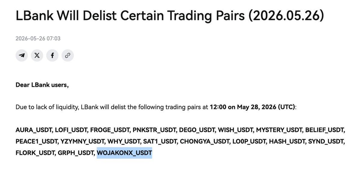 CherrySixx69's tweet photo. 🚨WOJAKONX DELISTED FROM LBank🚨

Exit the solana scam farm while you still can!

Vamp attacks never succeed. Study Pork.

THERES ONLY 1 ethereum:0x8de39b057cc6522230ab19c0205080a8663331ef AND ITS ON ethereum:native https://t.co/SWcj7UmbE2