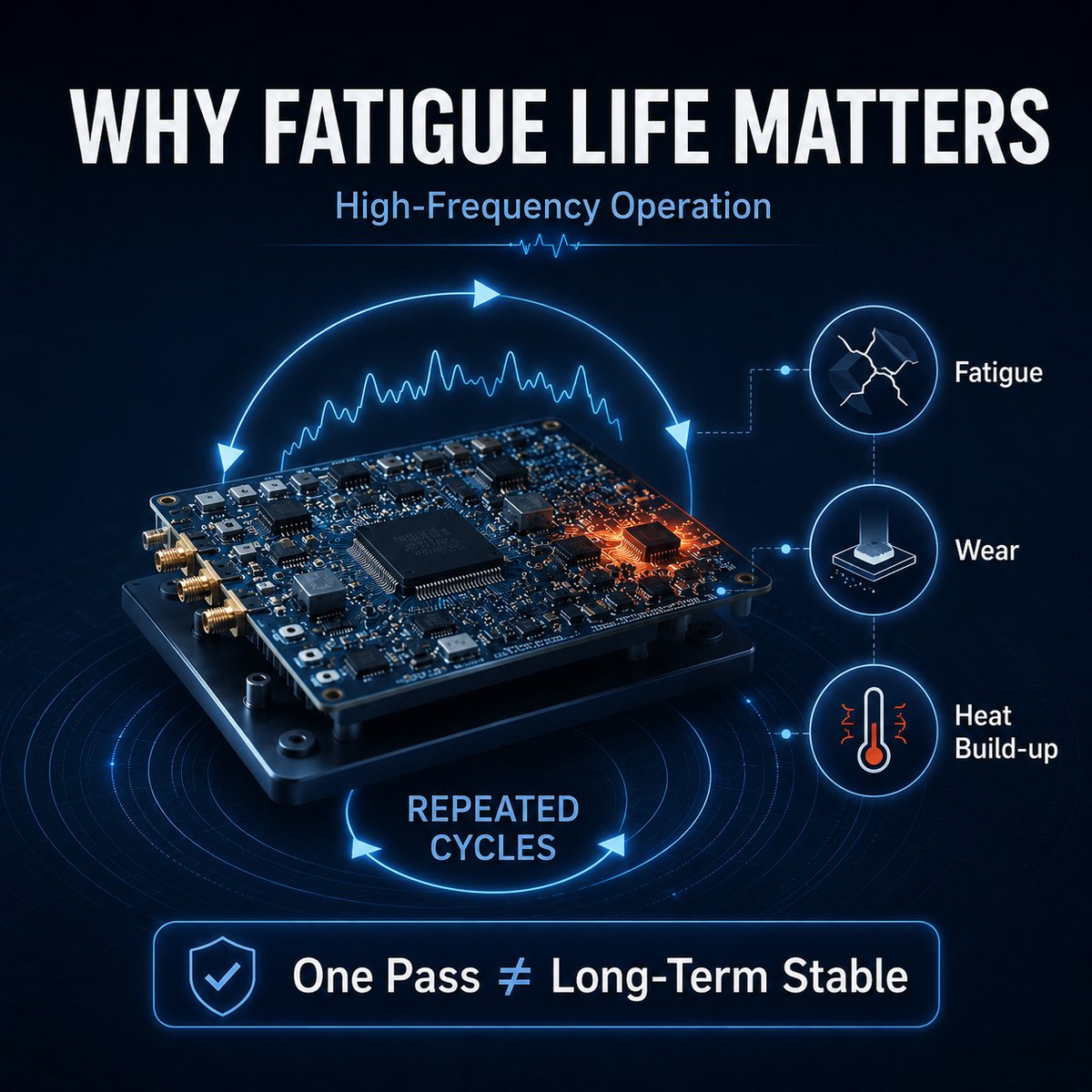 FastTurnPCBA's tweet photo. In high-frequency operation, one test pass is not the full story.
Repeated cycles can bring fatigue, wear, and heat accumulation. Long-term reliability depends on how the design behaves after repeated stress.
Send Gerbers to Fast Turn.
#Fastturn #PCBDesign #PCB https://t.co/GByxZmzByz