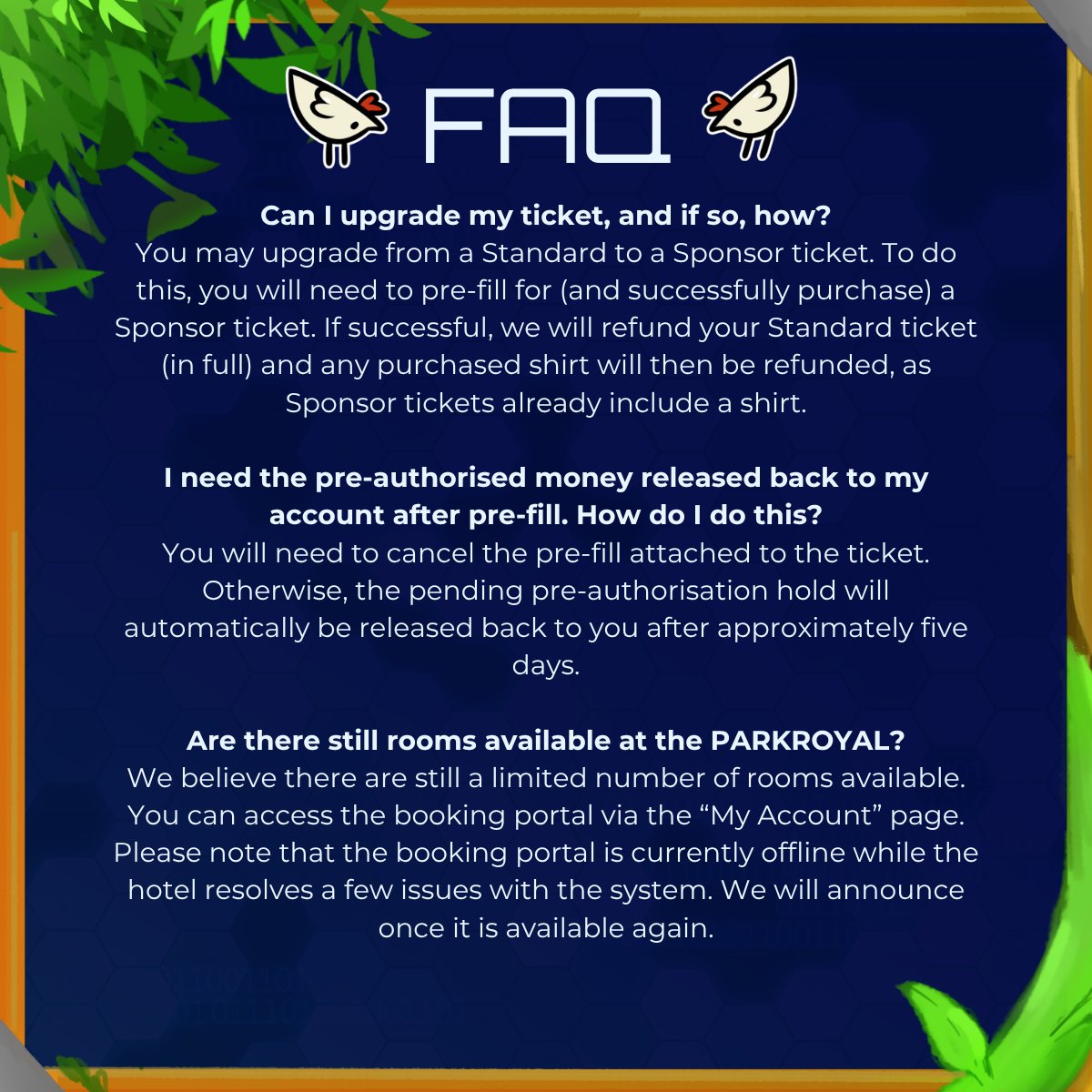 Aurawra_con's tweet photo. It's almost time for wave two of registration for Aurawra 2026!

All times are in Sydney time (AEST)
🌿Prefill opens tonight at 7pm
🌿Sponsor opens this Friday at 7pm
🌿Standard opens this Friday at 7:15pm

⚠️Prefill is NOT rego - return during the opening to claim your ticket. https://t.co/qFv5TmDZUX