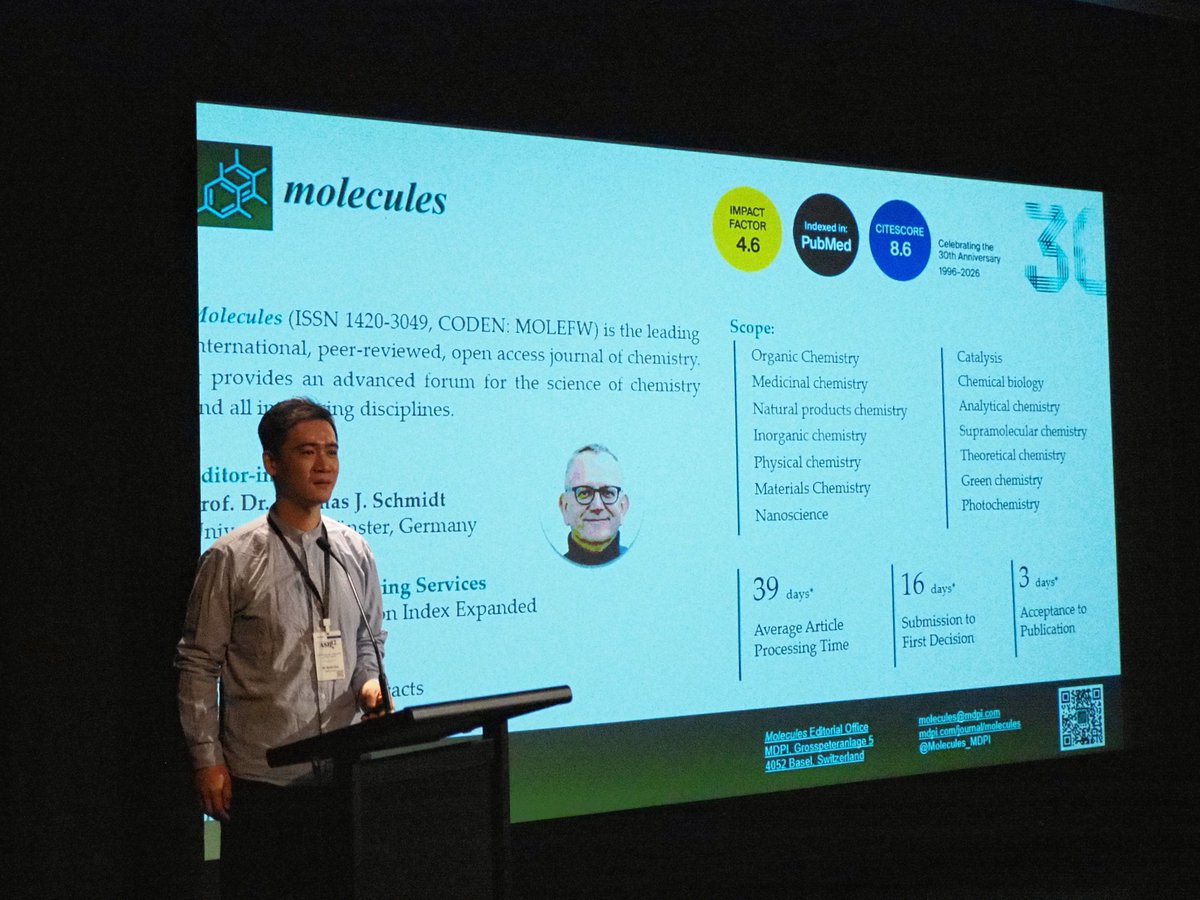 Molecules_MDPI's tweet photo. 🏆 The journal Molecules sponsored the “12th Australasian Symposium on Ionic Liquids (ASIL12)” with the Best Poster Award - Congratulations to all the award winners for their outstanding research and presentations!
#MoleculesJournal #ASIL12 #IonicLiquids #PosterAward https://t.co/Zkz2wFN2wu