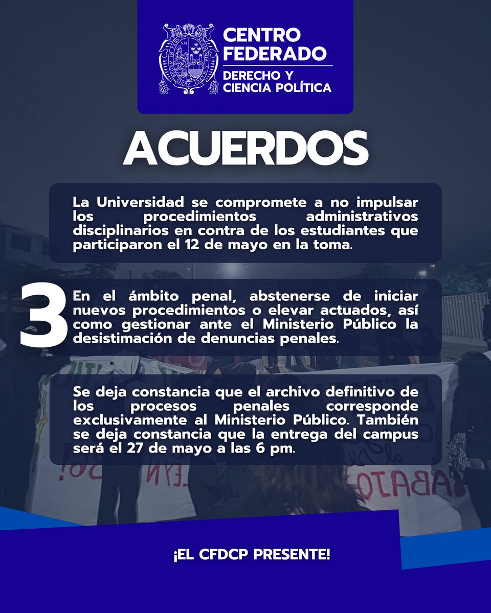 CFdcpUnmsm's tweet photo. ✊ La lucha estudiantil logró acuerdos después de 2 semanas

Luego de dos semanas de toma y resistencia, el movimiento estudiantil consiguió compromisos en defensa de la democracia universitaria, la representación estudiantil y los derechos de quienes sostuvieron esta jornada. https://t.co/6vswrhRRTy