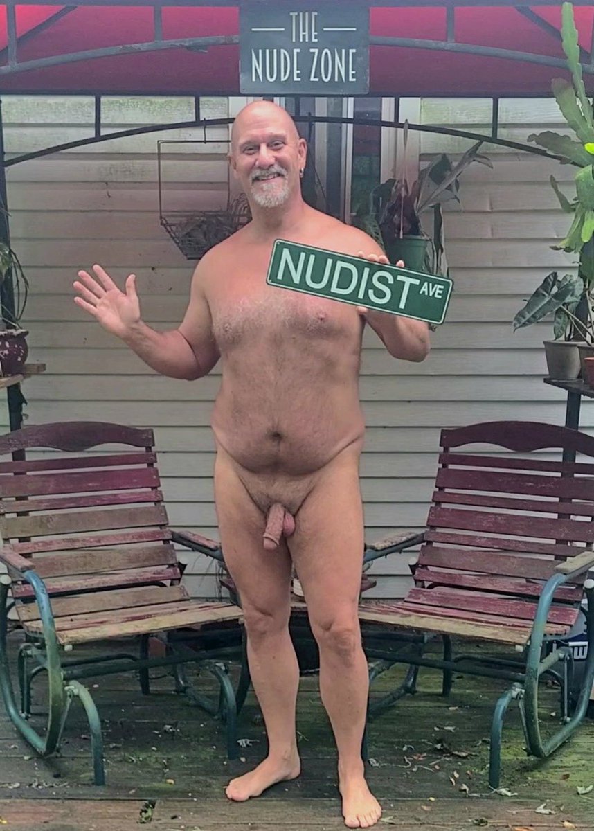 BareFoxes's tweet photo. A friend gifted me some naturist themed items back in January.  I hung up the nude zone one. Now I have to figure out where to put the other one. https://t.co/OGcYDVJkNi