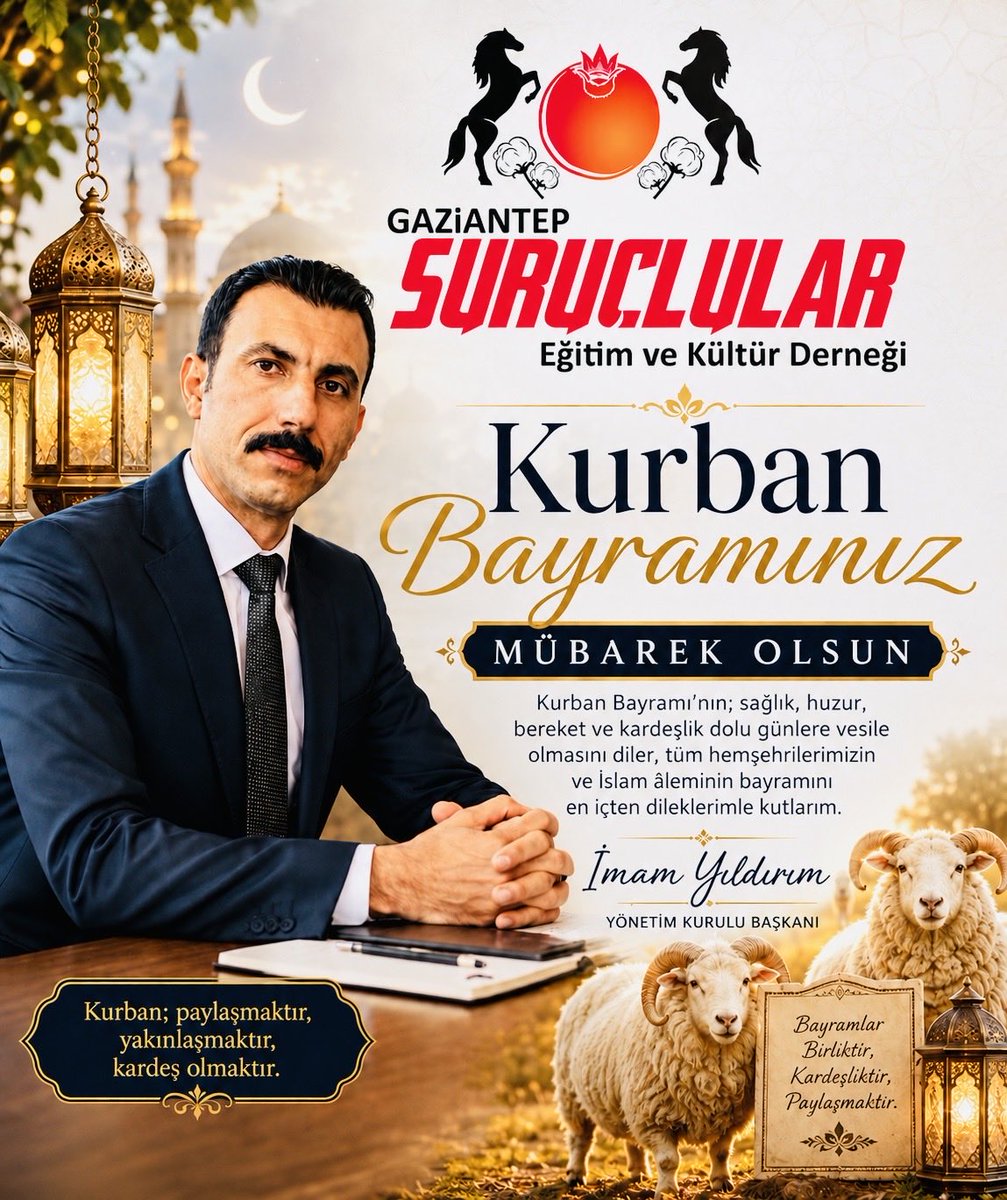 imam_yildirim63's tweet photo. Kurban Bayramı; paylaşmanın, kardeşliğin, dayanışmanın ve manevi değerlerin en güzel şekilde yaşandığı mübarek günlerdendir.

Bu güzel bayramın; ülkemize huzur, milletimize birlik ve beraberlik, tüm insanlığa sağlık ve mutluluk getirmesini temenni ediyorum.
Bayramınız kutlu olsun https://t.co/uKWc8nP44l