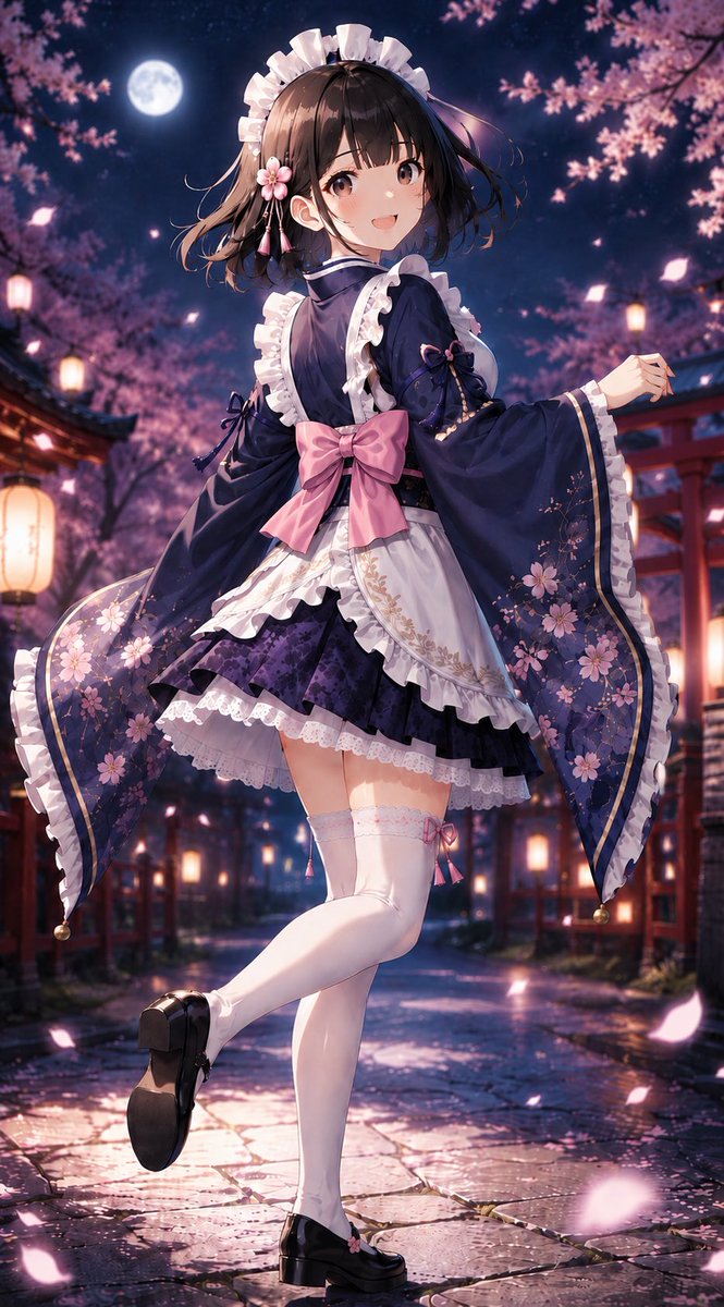 GG19251953's tweet photo. 夜樱月下和风女仆服 https://t.co/S7JFkH9qcC