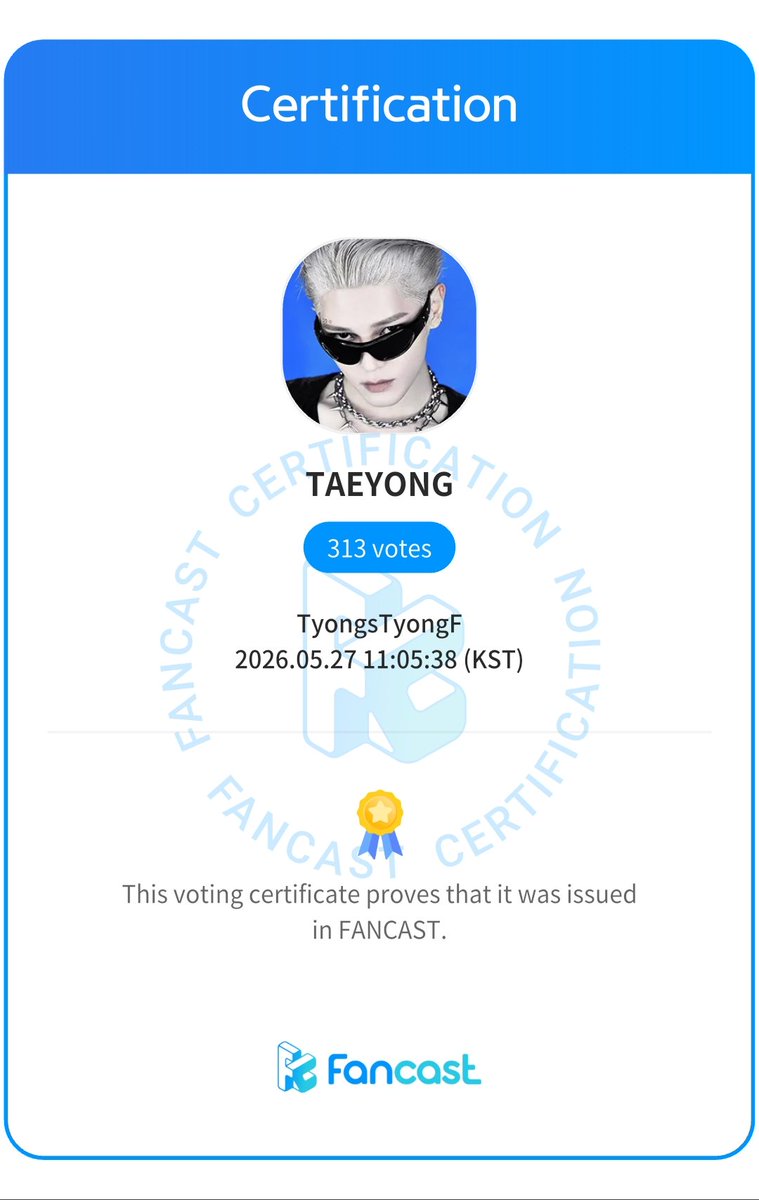 Tyongs_TyongF's tweet photo. tiny contribution & my first time ever on fancast & always only for Taeyong πΉ
#TAEYONG #νμ©
#voting #tyongF https://t.co/qOW07TFq4F
