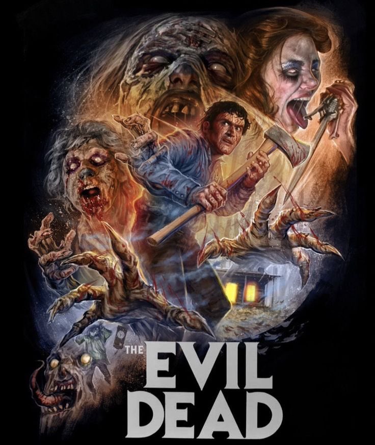 ClubHaunt's tweet photo. The woods are alive… with evil. ‘The Evil Dead’ by Devon Whitehead. 
#evildead #horrormovies #samraimi #horrorcommunity https://t.co/hezWILdCLC