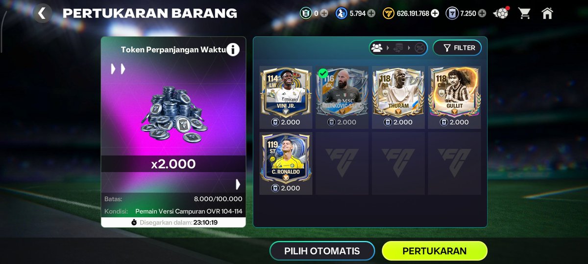 DickyRamda42831's tweet photo. @EASFCMOBILE I have many players but they don't appear in the token exchange. Is this a bug? https://t.co/RKFvyd4aj7