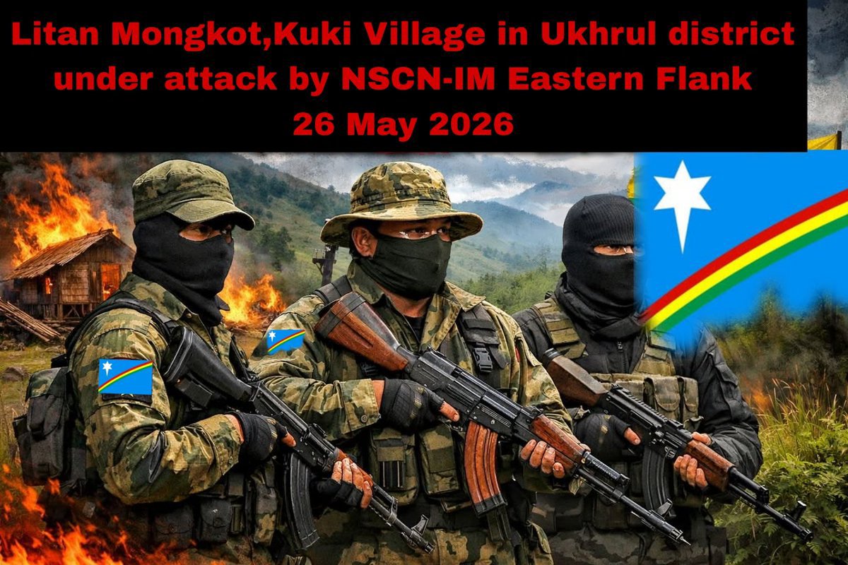 Kamginthan40473's tweet photo. Yesterday night around 10:00 PM, NSCN Eastern Flank, NSCN-IM, Tangkhul volunteers, relatives’ volunteers, Arambai Tenggol, and Myanmar-based Meitei militants again allegedly opened heavy firing towards Mongkot Chepu Kuki ancestral village in Ukhrul district. Innocent villagers, women, and children spent the entire night under fear and terror as firing continued towards Kuki ancestral land.

Till today, armed Myanmar-based Meitei militants and NSCN Eastern Flank militants are actively involved in the Manipur crisis while strict law-and-order restrictions are imposed mainly in Kuki-dominated areas. At the same time, repeated armed movements and firing towards Kuki villages continue openly while many authorities remain silent.

There are serious allegations that Tangkhul women and Meitei Meira Paibis blocked the movement of Central Forces on the roads while armed groups including Arambai Tenggol, NSCN-IM, NSCN Eastern Flank, Tangkhul volunteers, and Myanmar militants operated freely in the area. Such actions directly endanger innocent civilians and further worsen the already fragile situation in Manipur.

The Kuki Community strongly states that Kuki villages in Ukhrul district and Kamjong district are no longer safe under the present situation where minority villages continue to face repeated threats and attacks. Therefore, Kuki villages in Ukhrul and Kamjong districts must immediately be brought under Kangpokpi district administration for the safety, protection, and security of innocent Kuki civilians.

If the continued targeting of Kuki minority villages is ignored and no concrete action is taken, the Kuki Community will intensify democratic protests and public movements demanding justice, security, and equal protection under the Constitution of India.

@PMOIndia
@narendramodi
@AmitShah
@HMOIndia
@official_dgar
@adgpi
@NIA_India
@crpfindia
@BSF_India
@manipur_police
@ANI
@ndtv
@IndianExpress
@the_hindu

#JusticeForKukiVillages
#ProtectKukiCivilians
#StopViolence
#HumanRightsMatter
#StandForHumanity
