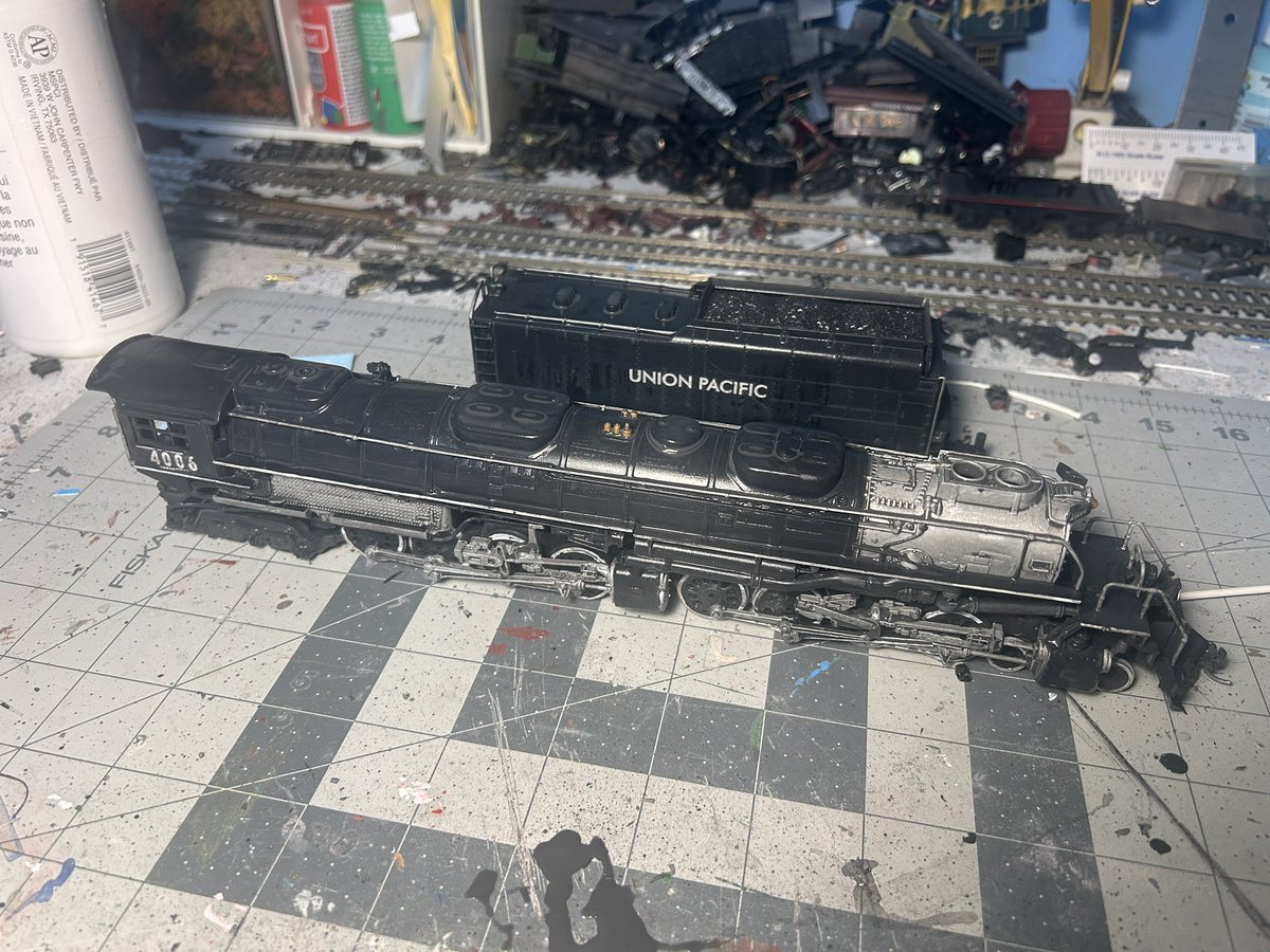 Codys_Railway's tweet photo. Was gifted a Revell Big Boy kit… still a WIP for now https://t.co/maa9G0ibk9
