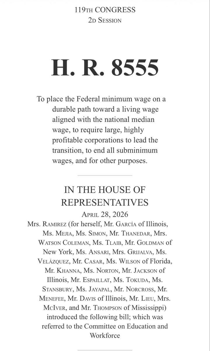 MoForCongress's tweet photo. Here is part of H.R. 8555. This should be a priority for any 2028 presidential democratic contender. https://t.co/QTONaR5cr6