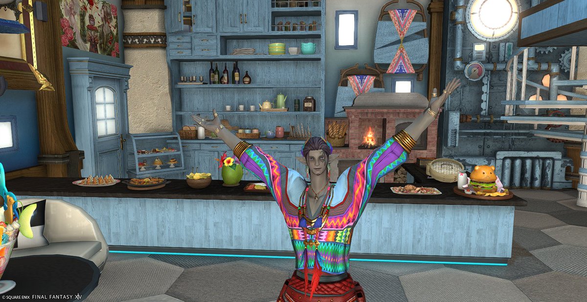 SrinityFF's tweet photo. Thanks to my awesome FC leader and friend, Jaxom now has food and the final sofa in his room! 🍔🫔🍲🍱🍨😋🛋️
#Elezen #Duskwight #FFXIV https://t.co/AKBj5F61Yw