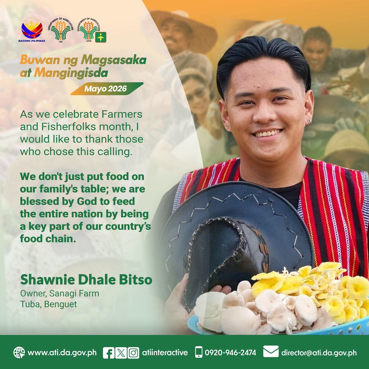 atiinteractive's tweet photo. As we celebrate Farmers and Fisherfolk Month, Shawnie Bitso, owner of Sanagi Farm, expresses his gratitude to all those who have embraced this noble calling. https://t.co/ZK2KSNN9jG