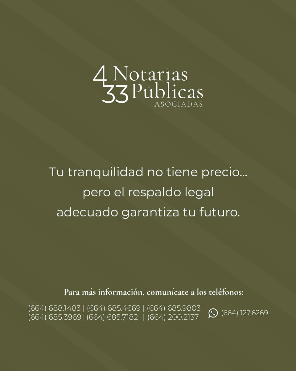 Lictirso1's tweet photo. Si necesitas asesoría para llevar a cabo trámites jurídicos,  llámanos con toda confianza y agenda una cita, con gusto te atenderemos. Notarías Públicas Asociadas 4y33.  Tijuana, Baja California. https://t.co/MGWWK766L1